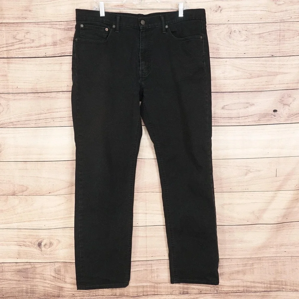 Levis 541 Jeans Mens 36x32 Black Dark Wash Athletic Tapered Stretch Denim Pants